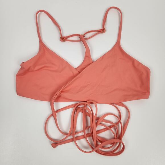 L*Space Kristen Bikini Top Wrap Around Coral Size Large NWT - Picture 3 of 6